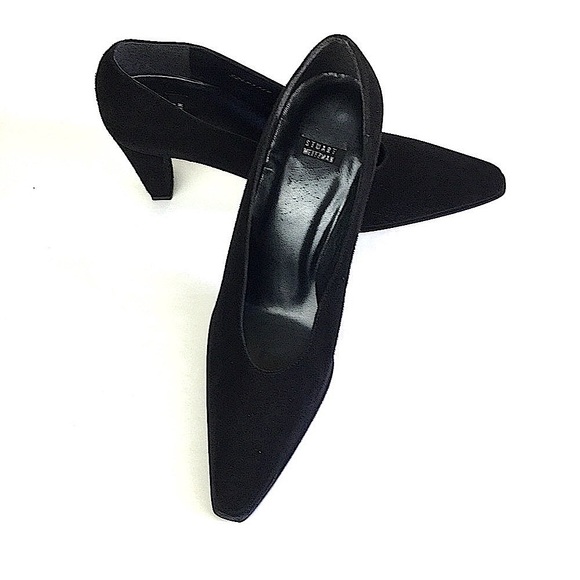 NEW Stuart Weitzman Black Suede Pumps Size 7.5 B - Picture 3 of 11
